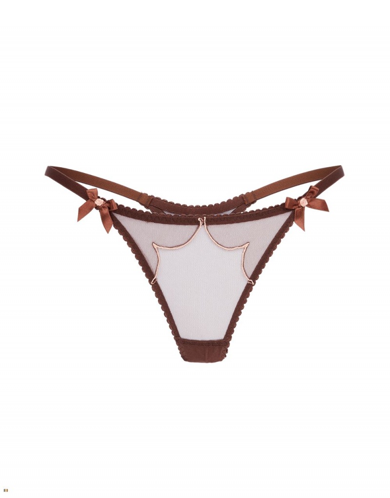 Agent Provocateur Lorna Women\'s Thong Brown | XRADIVZ-08