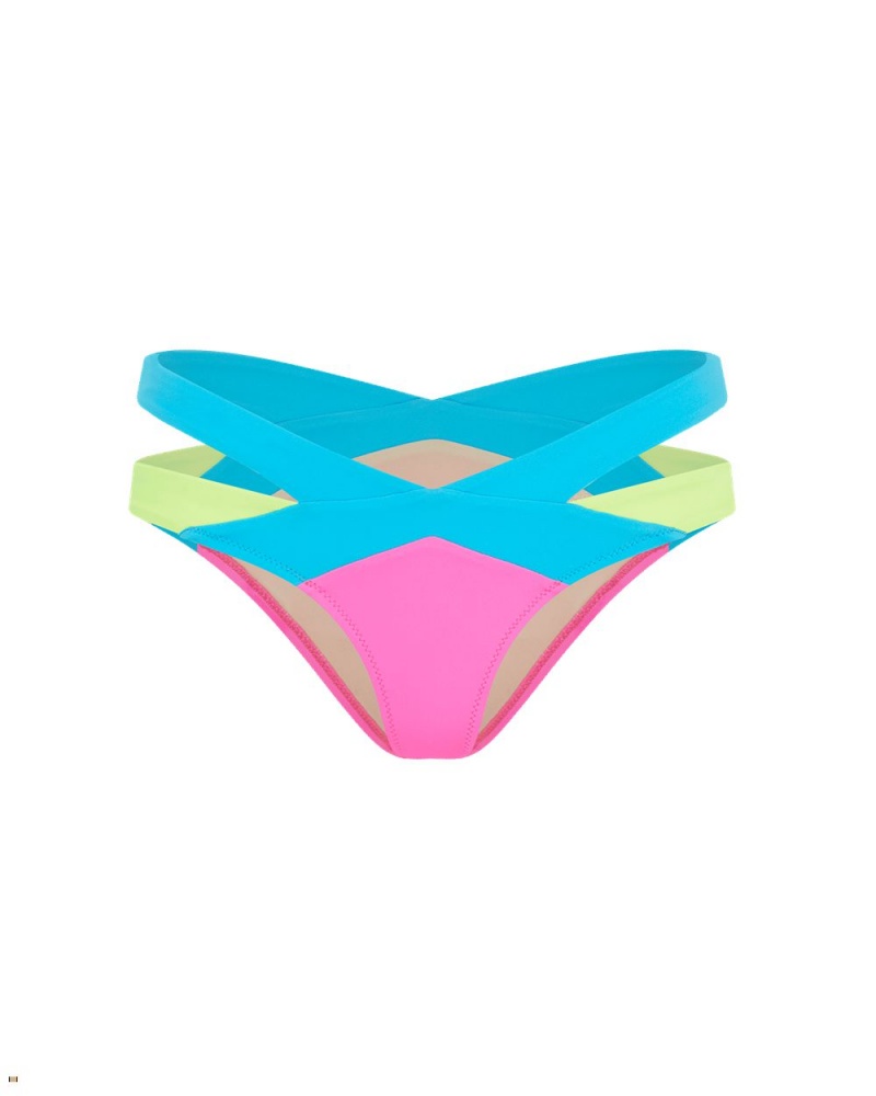 Agent Provocateur Mazzy Women\'s Bikini Bottom Blue Pink | DIGOQTN-12