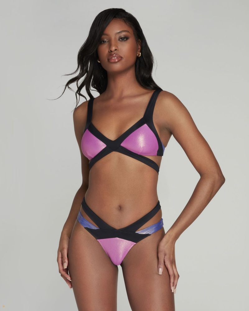 Agent Provocateur Mazzy Women's Bikini Bottom Pink Blue | LWGKAPS-09