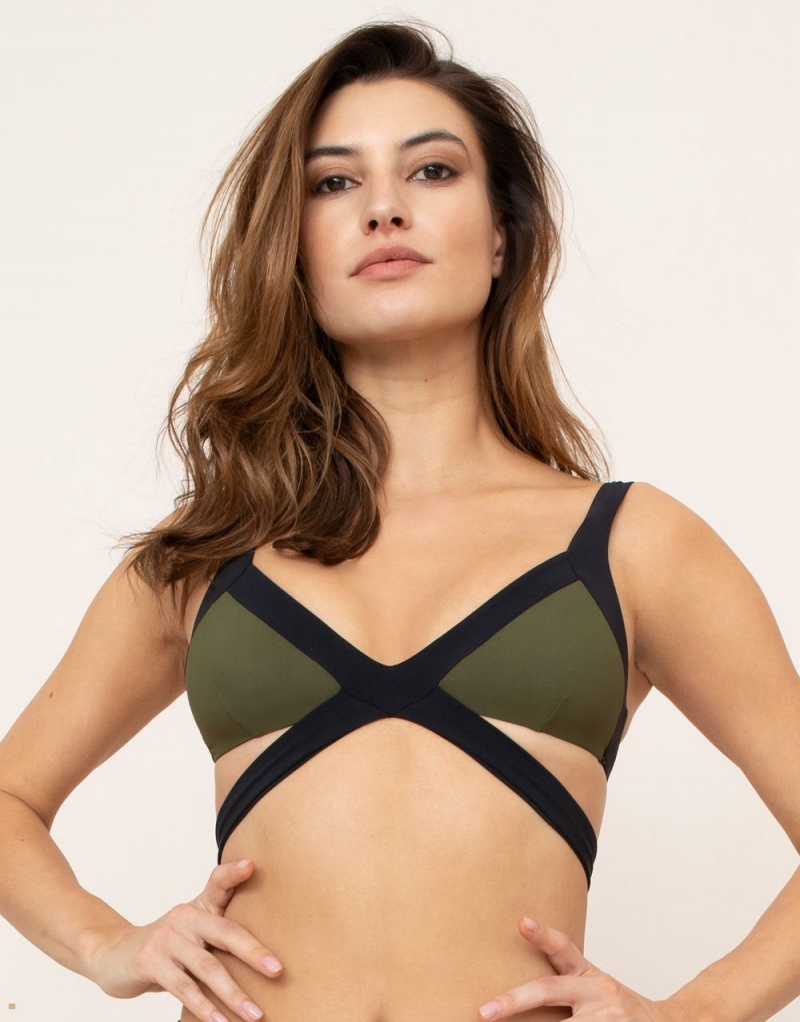 Agent Provocateur Mazzy Women's Bikini Top Olive | SRXIZLA-87