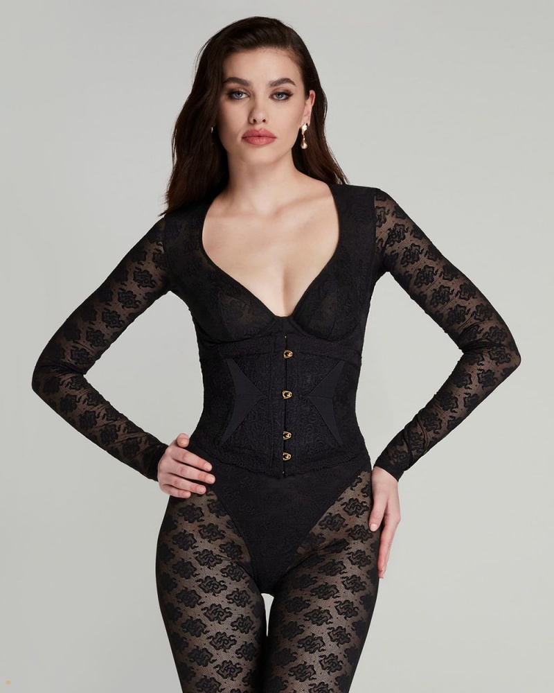 Agent Provocateur Mercy Cat Women's Playsuits Black | OHMGXFR-98