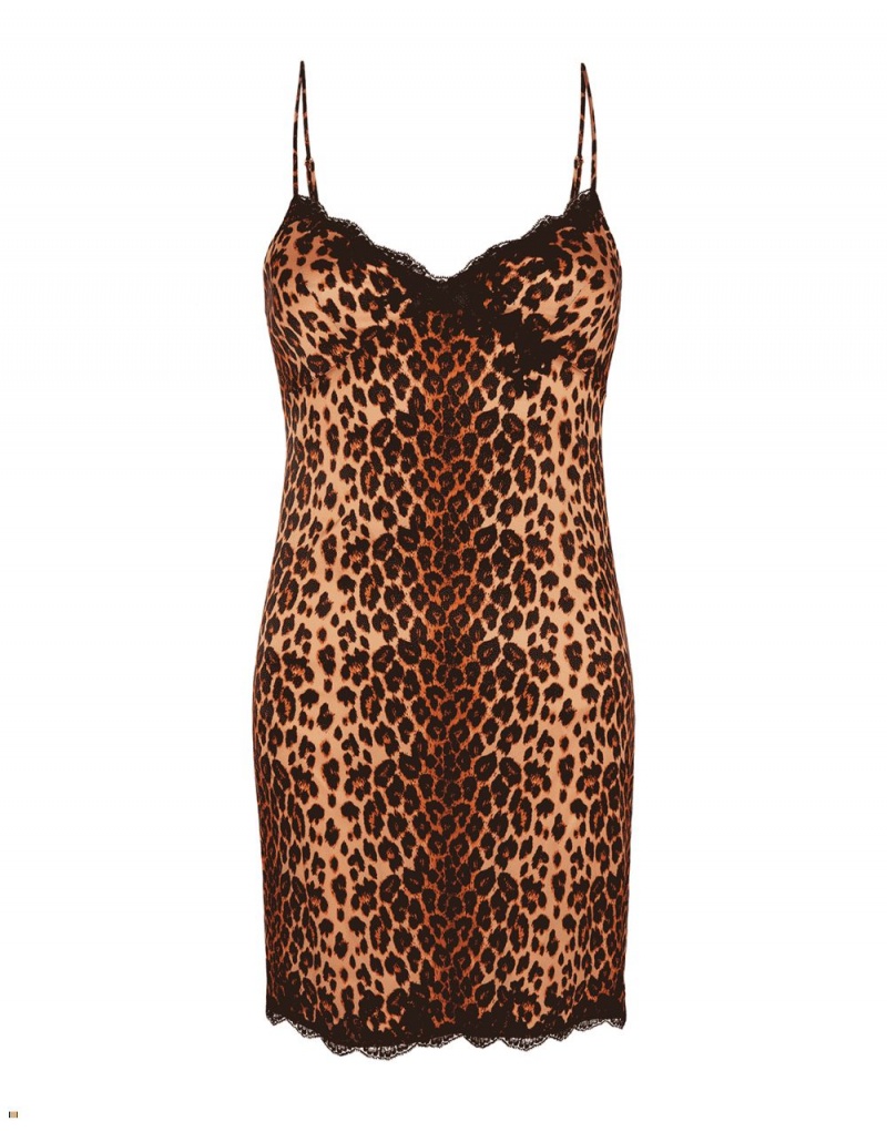 Agent Provocateur Molly Short Slip Women\'s Pyjamas Leopard | XBGRNST-87