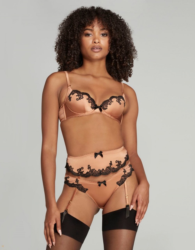 Agent Provocateur Molly Women's Suspenders Gold | OKYRWPU-01