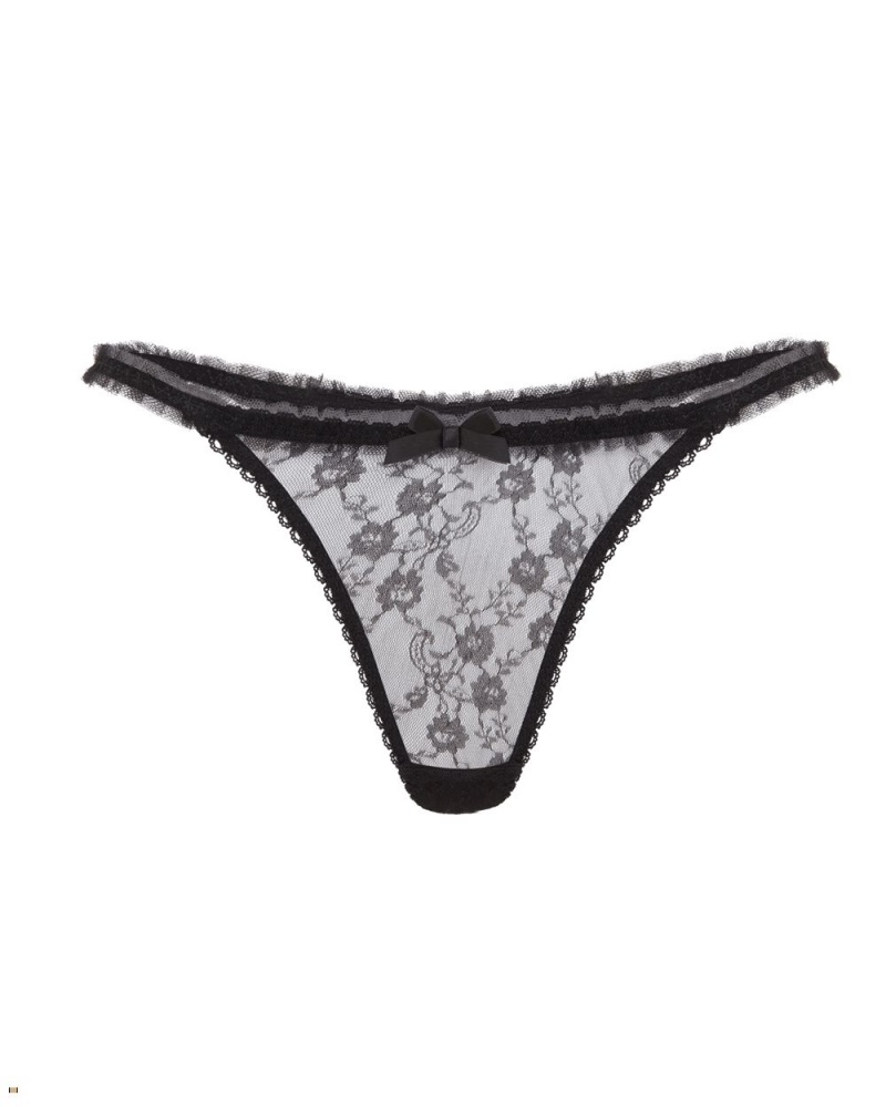 Agent Provocateur Perle Women\'s Thong Black | JFWCUIP-95