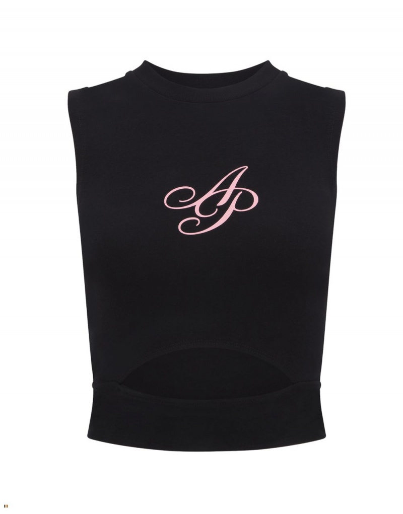 Agent Provocateur Rayley Crop Women\'s Tops Black | ABQOTWV-01