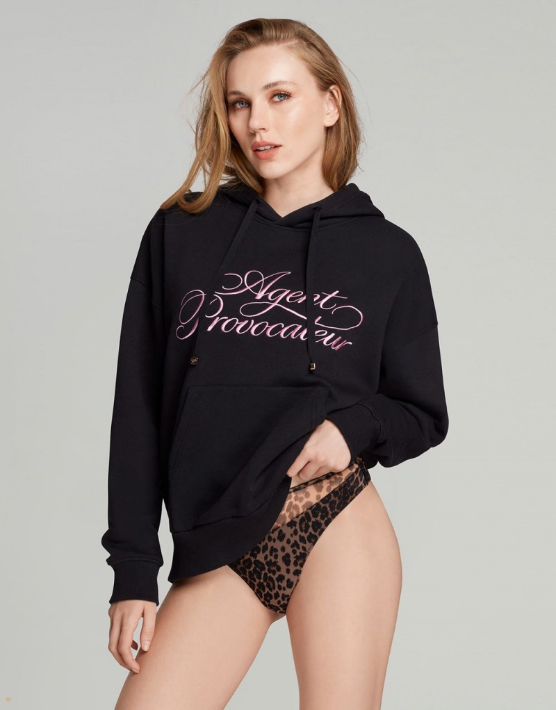 Agent Provocateur Rayley Women's Hoodie Black | ZIDNVXO-67