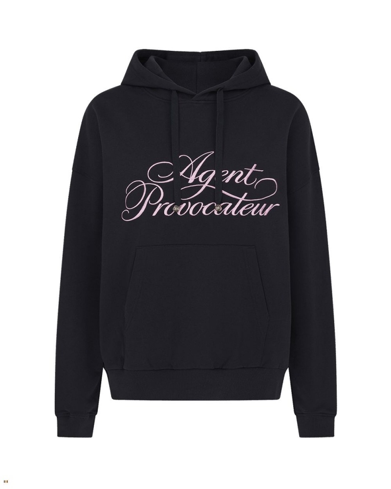 Agent Provocateur Rayley Women\'s Hoodie Black | ZIDNVXO-67