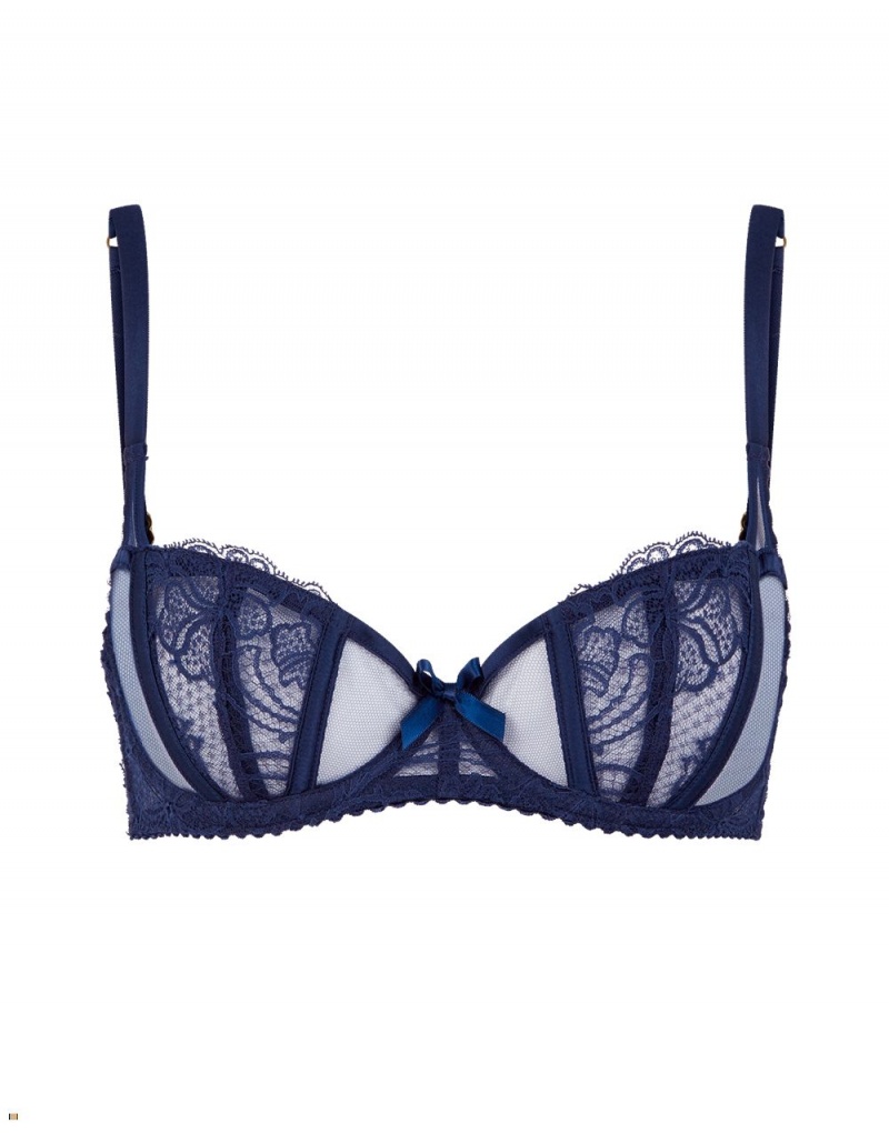 Agent Provocateur Rozlyn Balconette Women\'s Bras Navy | VEMGPUR-01