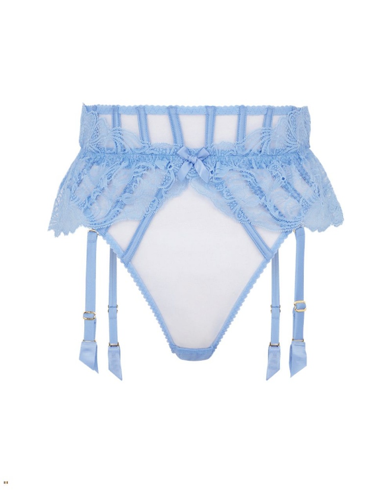 Agent Provocateur Rozlyn Suspender Women\'s Thong Blue | ELIQUGK-76