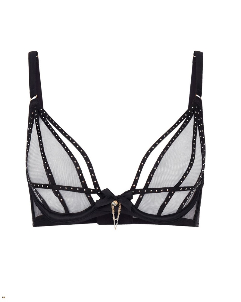 Agent Provocateur Rubi Plunge Underwired Women's Bras Black | WXZHIRN-76