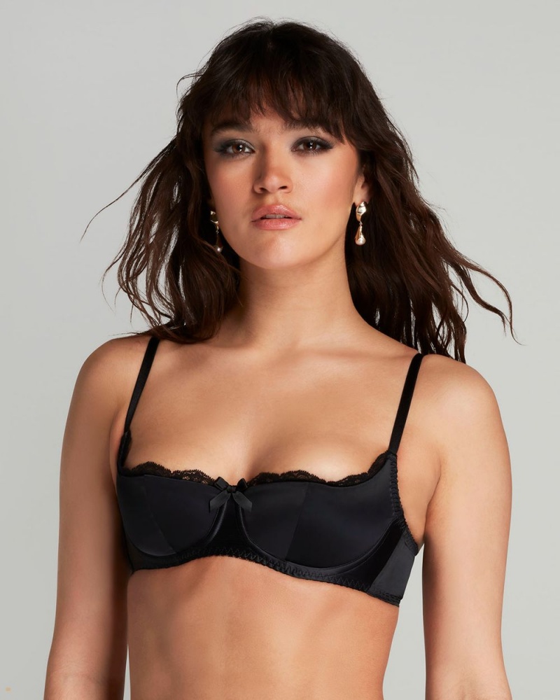 Agent Provocateur Sloane Balconette Underwired Women's Bras Black | WKJEBXD-48