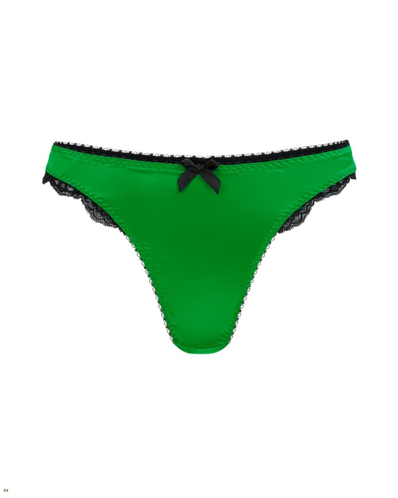 Agent Provocateur Sloane Women\'s Thong Green Black | IULQMFG-24