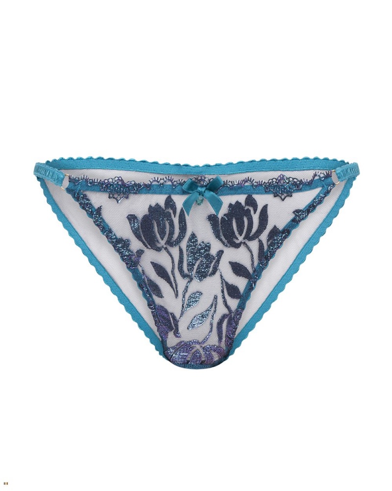 Agent Provocateur Sparkle Women\'s Brief Turquoise Navy | LEVPRUY-51