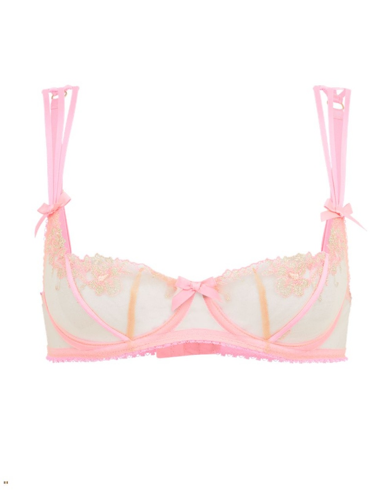 Agent Provocateur Tessy Balconette Underwired Women\'s Bras Pink | BDECQYF-64