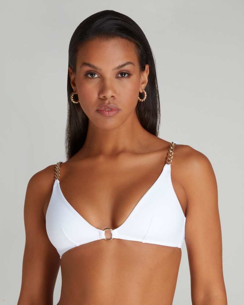 Agent Provocateur Trixy Women's Bikini Top White Gold | DUJQHEN-97