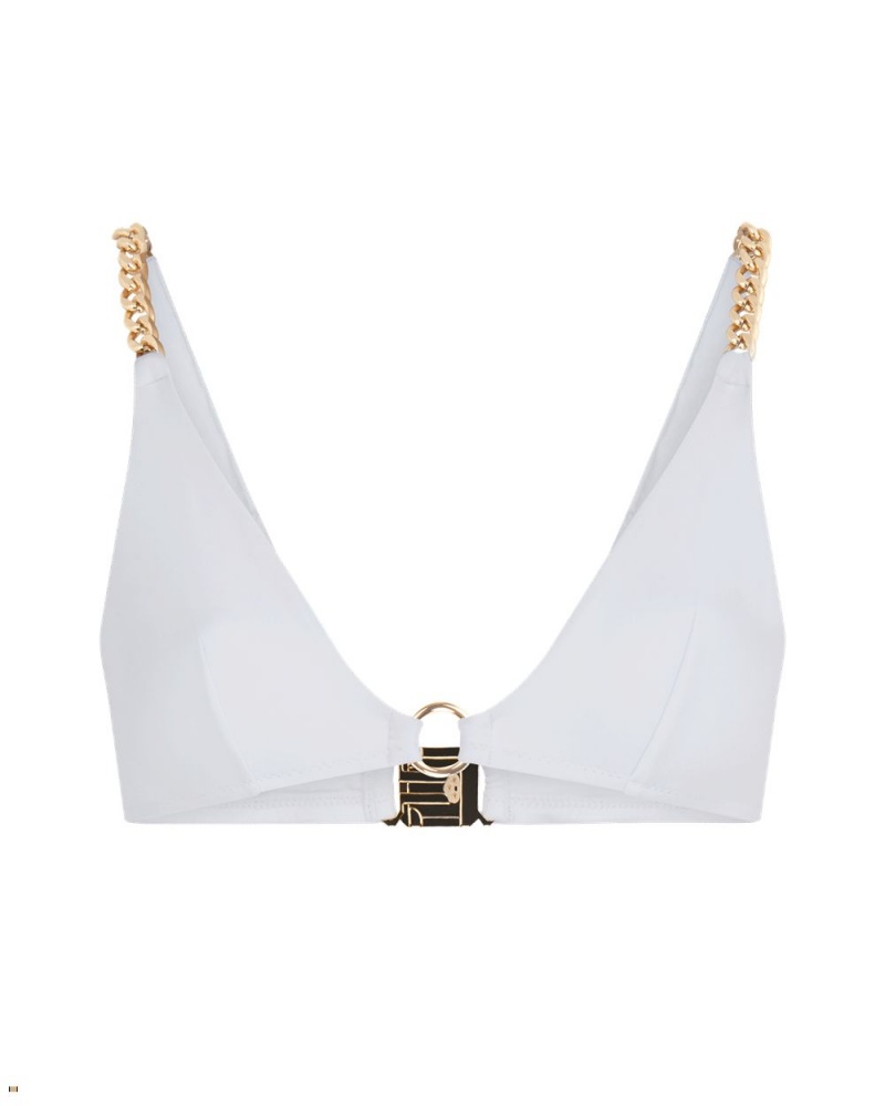 Agent Provocateur Trixy Women\'s Bikini Top White Gold | DUJQHEN-97