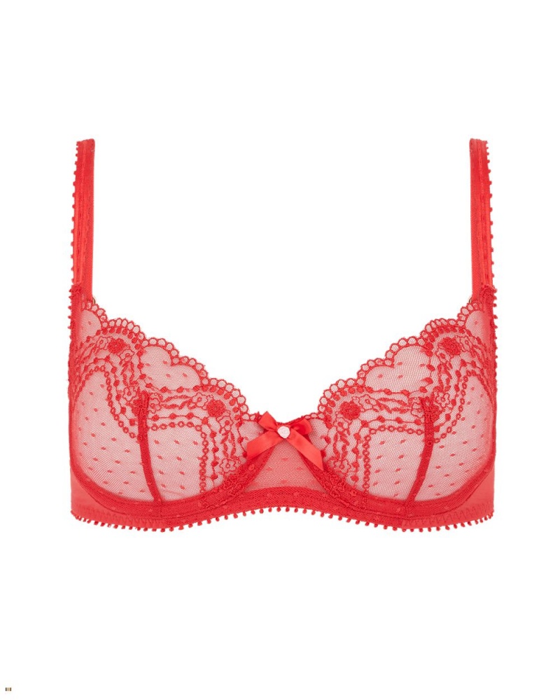 Agent Provocateur Yuma Plunge Underwired Women\'s Bras Red | MRKZOHY-79