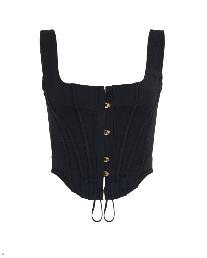 Agent Provocateur Zena Top Women\'s Corset Black | BWMJPIT-18