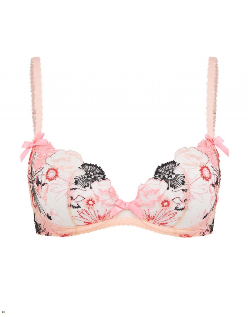 Agent Provocateur Zuri Plunge Underwired Women\'s Bras Pink | WSDAMFQ-69