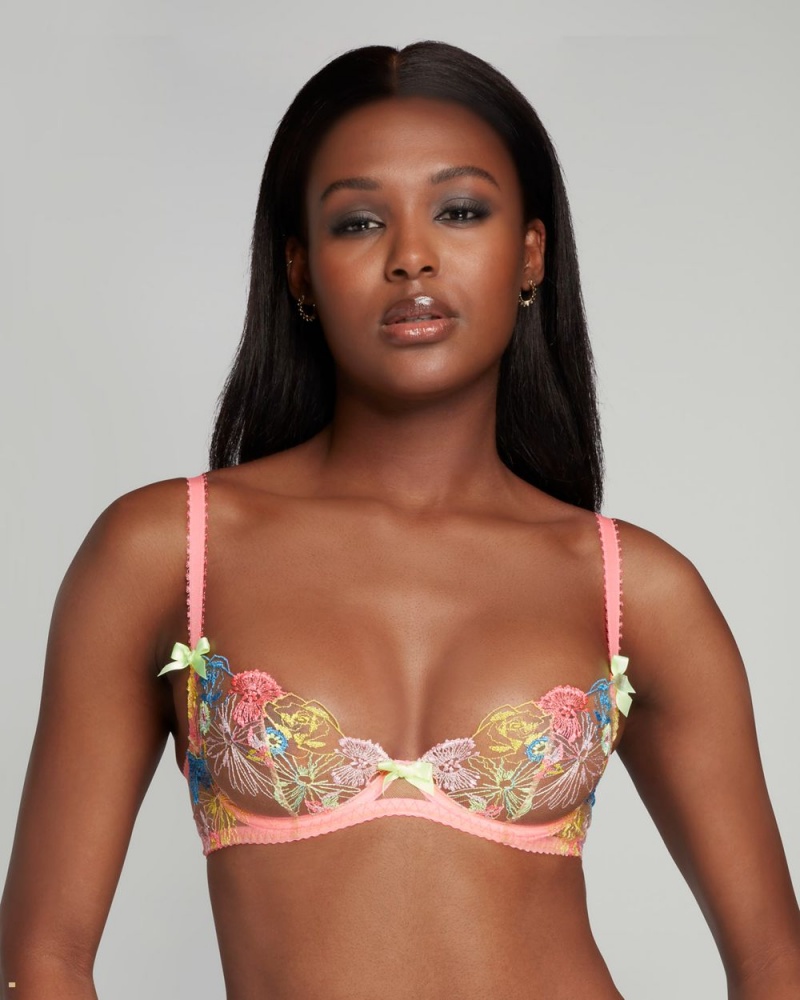 Agent Provocateur Zuri Plunge Underwired Women's Bras Pink | DZBSOLK-87