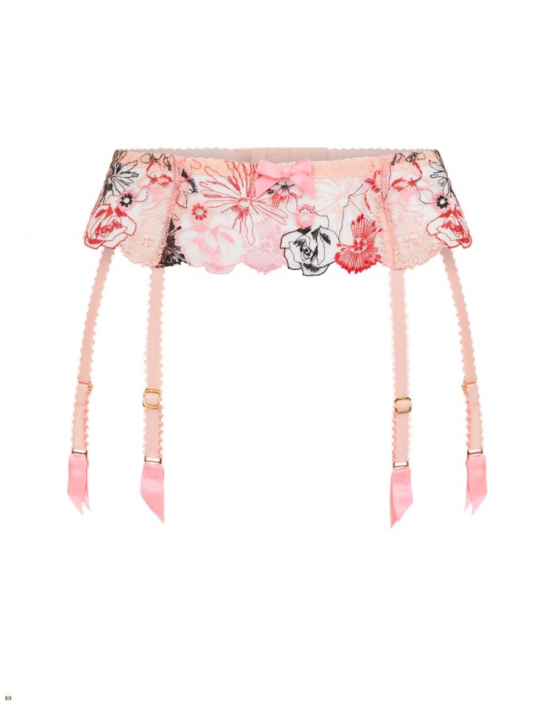 Agent Provocateur Zuri Women\'s Suspenders Pink | MHJQOUI-37